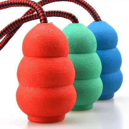 Natural Rubber Pet Toy with Rope, Mixed Colors – Small 3.5 in or Large 4.7 in – view 3
