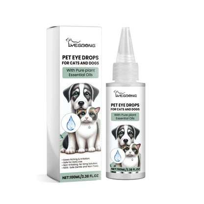 Pet Eye Cleaner Drops for Dogs and Cats – Honeysuckle Oil and Blueberry Extract, 100 ml