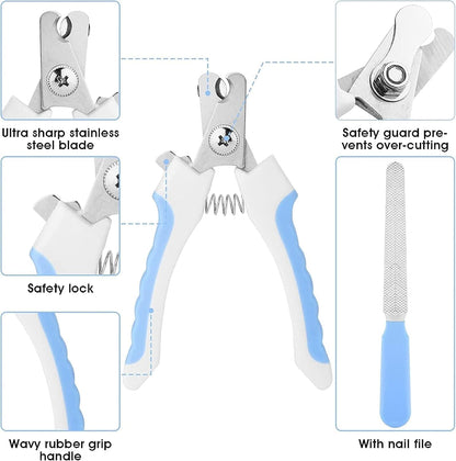 7-Piece Pet Grooming Kit – Self-Cleaning Slicker Brush, Flea Comb, Nail Clipper and Bath Brush – view 3