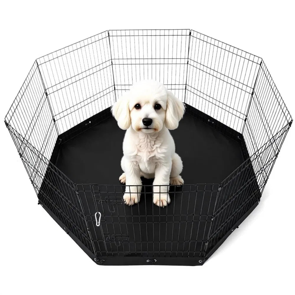 8-Panel Octagon Dog Playpen with Floor Mat – 30 in High, Chew-Resistant – view 3