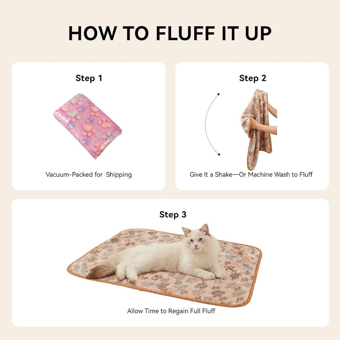 Coral Fleece Pet Blankets, 3-Pack – Reversible, Machine-Washable Throws for Dogs &amp; Cats – view 4