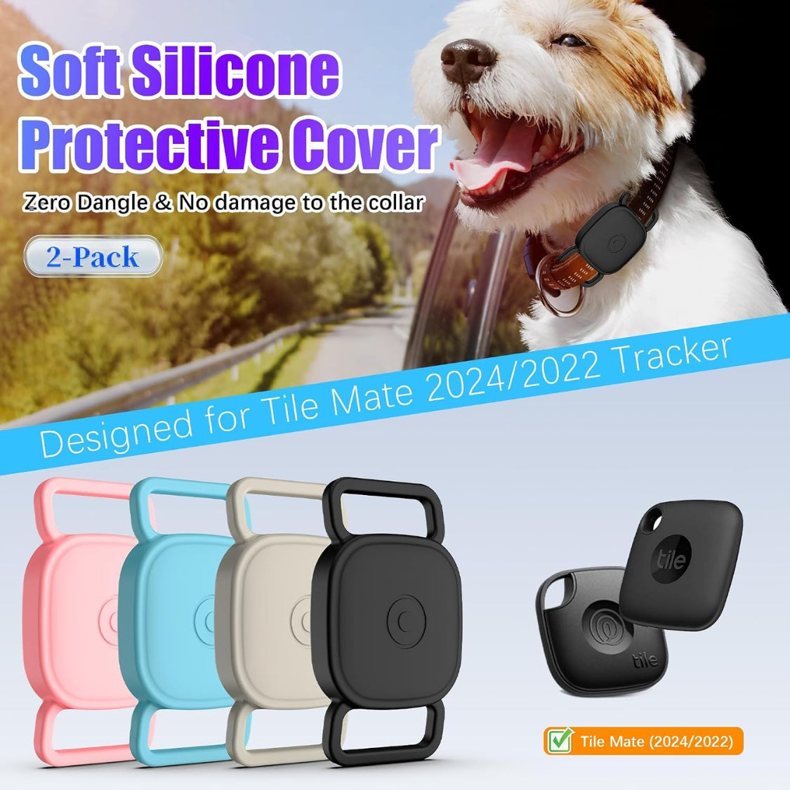Waterproof Silicone Tracker Holder for Dog &amp; Cat Collars – 2-Pack Case for Square Bluetooth Trackers – view 6