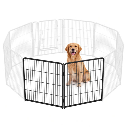 Foldable Metal Pet Fence with Lockable Door – Indoor &amp; Outdoor Dog Barrier, 24, 32 or 40 In Tall – view 3
