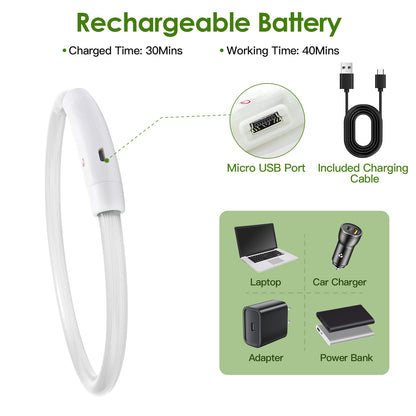 USB Rechargeable LED Dog Collar – Cuttable Glow Collar, 3 Light Modes, Multi-Color – view 4