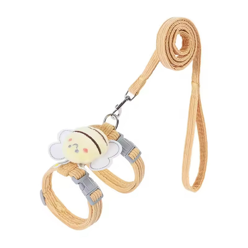 Cat Harness &amp; Leash Set with Wings – Adjustable Vest Harness for Kittens &amp; Small Dogs, 4 Colors, S &amp; M
