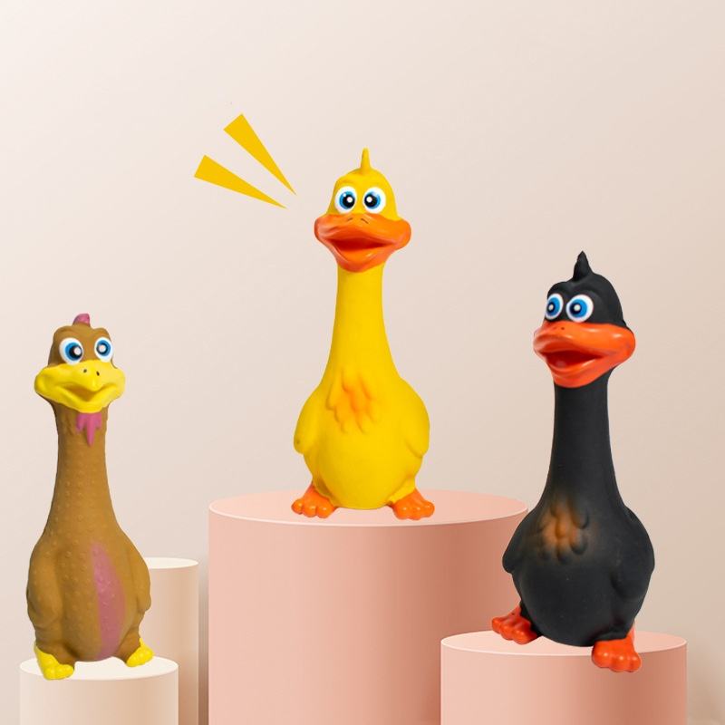 Latex Screaming Chicken Squeaky Dog Toys 3-Pack for Interactive Play – view 2