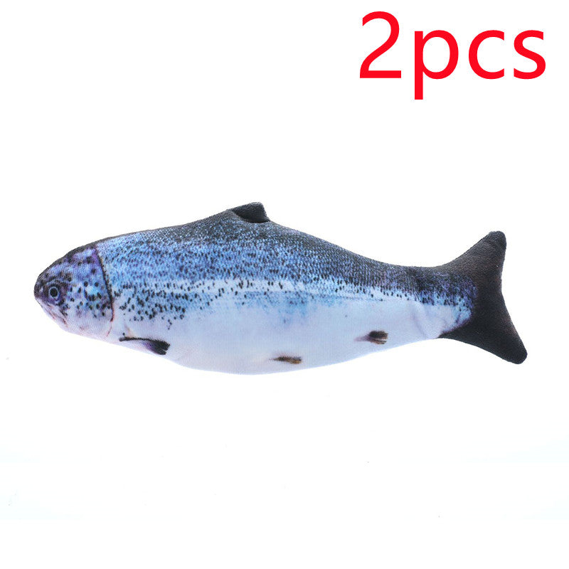 Electric Flopping Fish Cat Toy – 11.8 in Soft Plush Fish with Catnip Pocket, Tap-Activated – view 7