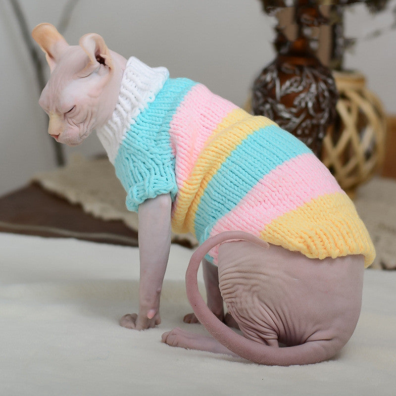 Warm Knit Sweater for Hairless Cats (Sphynx Cat Clothes) – view 6