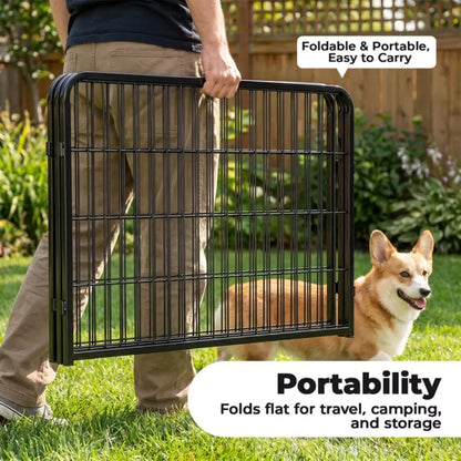 Metal Dog Exercise Pen with Door – Indoor &amp; Outdoor Playpen for Puppies, Medium &amp; Large Dogs – view 6