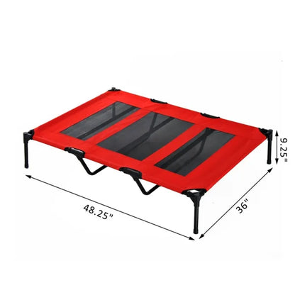 Elevated Dog Cot Bed for XXL Dogs – Steel Frame, 600D Oxford Fabric, Up to 110 lbs, Red – view 3