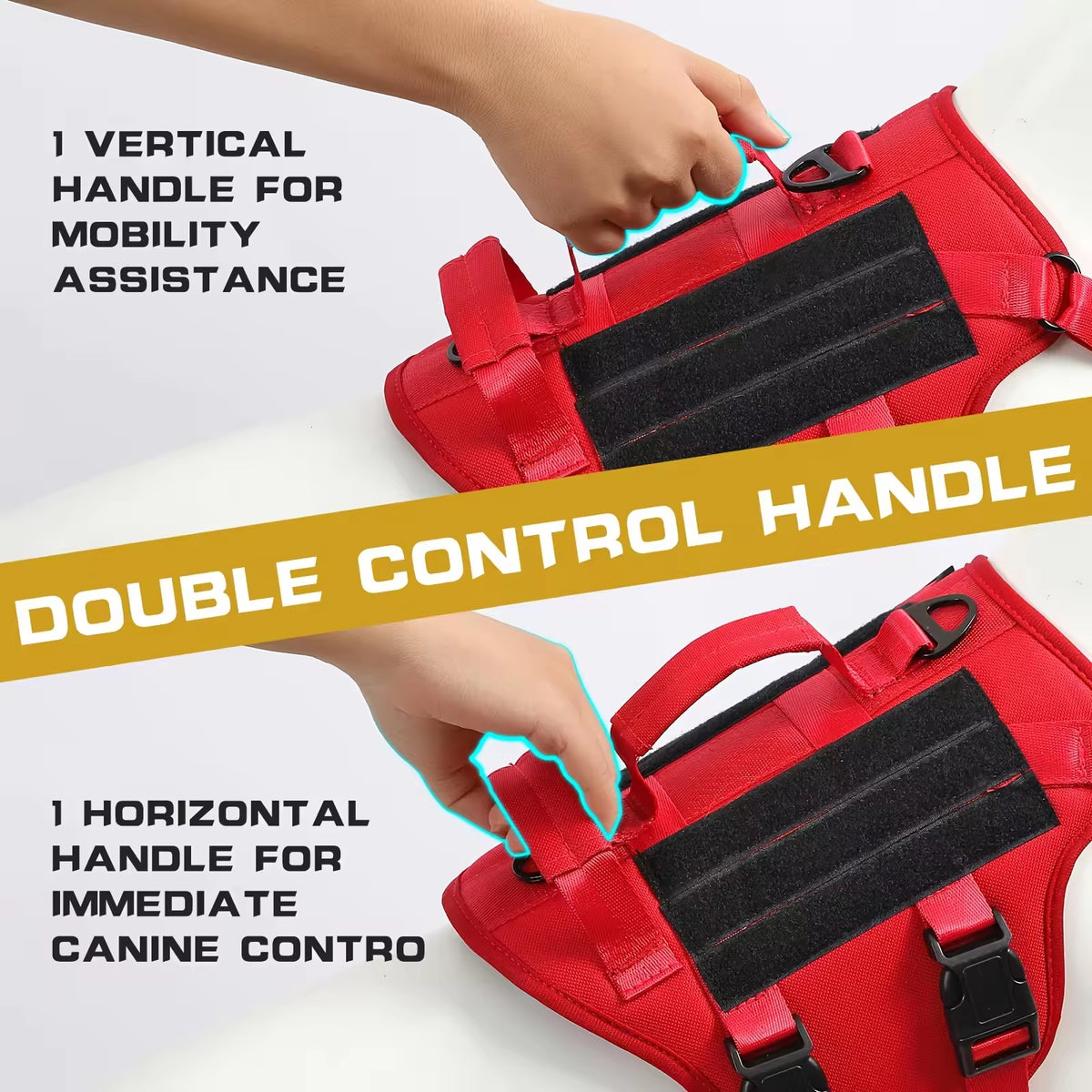 Tactical Dog Harness Vest – 1000D Nylon, Reflective, Dual Handles, Adjustable, S–XL – view 6
