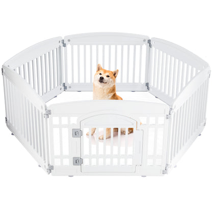 Plastic Dog Playpen – Foldable Indoor/Outdoor Pet Fence, 4 or 6 Panels, White or Black – view 2