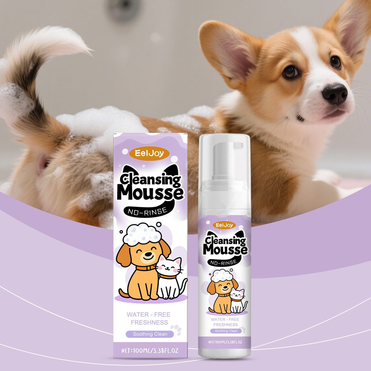 No-Rinse Pet Face Cleansing Mousse – 100 ml Waterless Foam for Facial Fur &amp; Coat – view 6