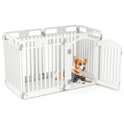 6-Panel Plastic Dog Playpen – 32 in High, Lockable Door, Indoor &amp; Outdoor, Foldable – view 2