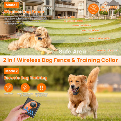 2-in-1 Wireless Dog Fence &amp; Training Collar – 722 ft, IP68 Waterproof, 1 or 2 Collars – view 8