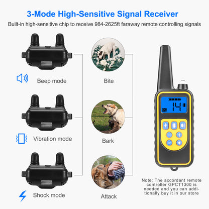 Rechargeable Dog Training Collar with Remote – 2625 ft, 4 Modes, IP67 (Set or Receiver Only) – view 10