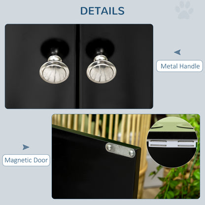 Elevated Dog Bowls with 44L Storage Cabinet &amp; Magnetic Doors for Large Dogs, Black – view 6