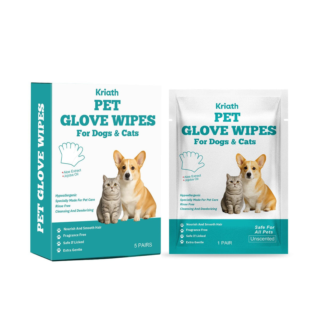 Disposable Pet Glove Wipes – 5 Pre-Moistened Grooming Gloves for Coat &amp; Paws – view 2