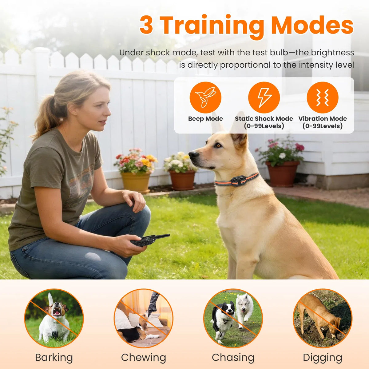 Remote Dog Training Collar – 875 Yard Range, 4 Modes, IP68 Waterproof, 1 or 2 Collars – view 5