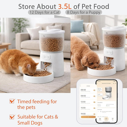 Wi-Fi Automatic Cat Feeder – 3.5 L Timed Dry Food Dispenser, Up to 10 Meals a Day – view 9