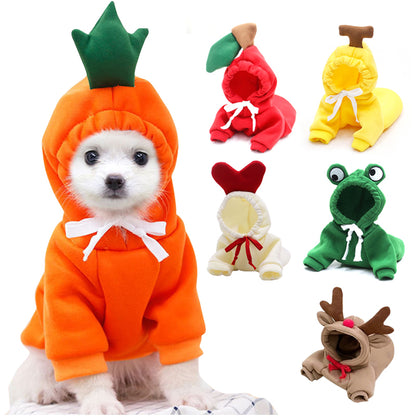 Cute Fruit Fleece Dog Hoodie – Warm Winter Outfit for Small Dogs – view 3