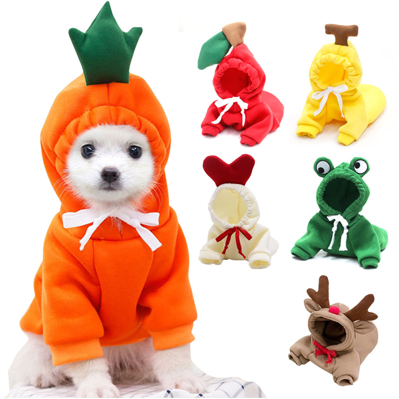 Fruit &amp; Veggie Drawstring Dog Hoodie for Small Dogs &amp; Cats, 7 Cute Styles – view 3
