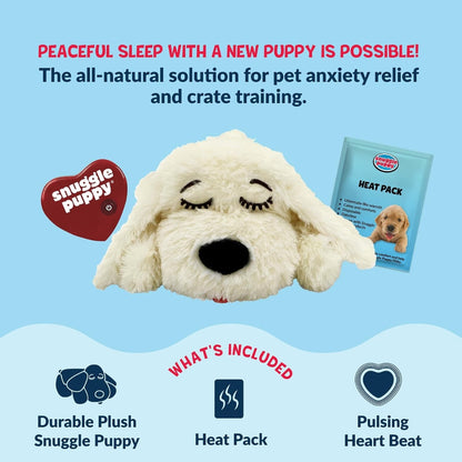 Heartbeat Puppy Comfort Toy – Plush Sleep Buddy with Heat Pack for Crate Training, Cream – view 6