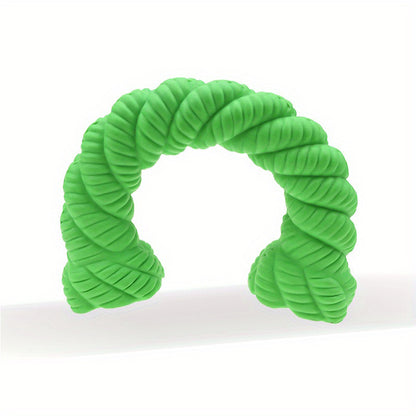 Natural Rubber Horseshoe Dog Chew Toy for Medium and Large Dogs, Green – view 2