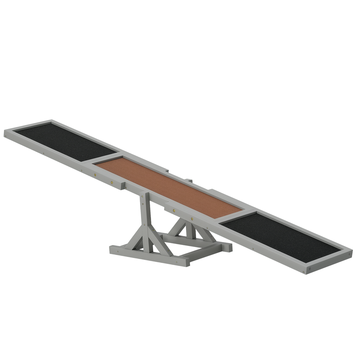 Wooden Dog Agility Seesaw – Anti-Slip Fir Wood Balance Board for Training, 71 in, Gray – view 9