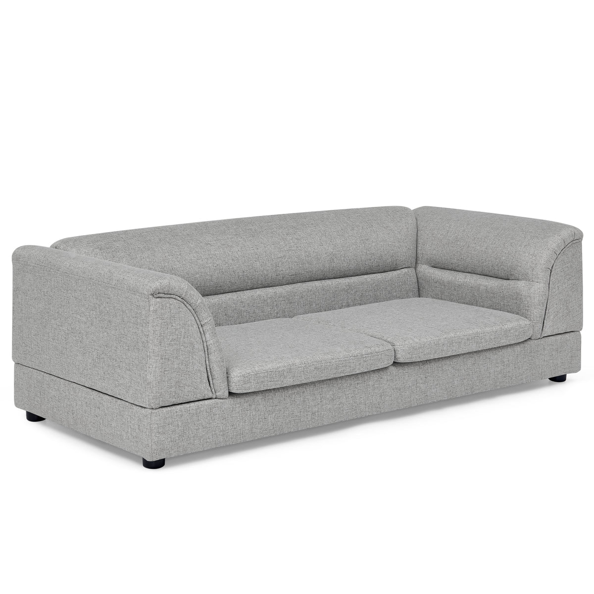 Oversized Linen Dog Sofa – Curved Armrests, Raised Frame, Thick Cushion, for Large Dogs, Light Grey – view 9