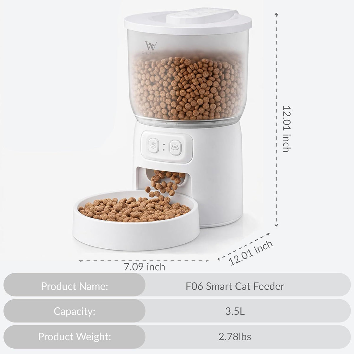 Wi-Fi Automatic Cat Feeder – 3.5 L Timed Dry Food Dispenser, Up to 10 Meals a Day – view 2