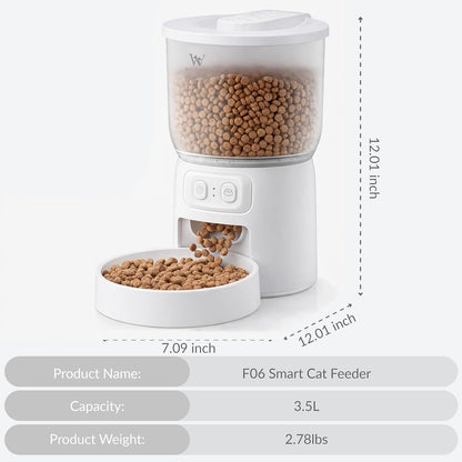Wi-Fi Automatic Cat Feeder – 3.5 L Timed Dry Food Dispenser, Up to 10 Meals a Day – view 2