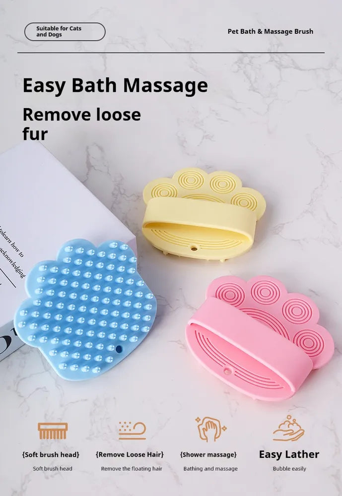 Rubber Pet Bath Brush – Soft Massage Comb for Dog and Cat Bathing, 4 Colors – view 9