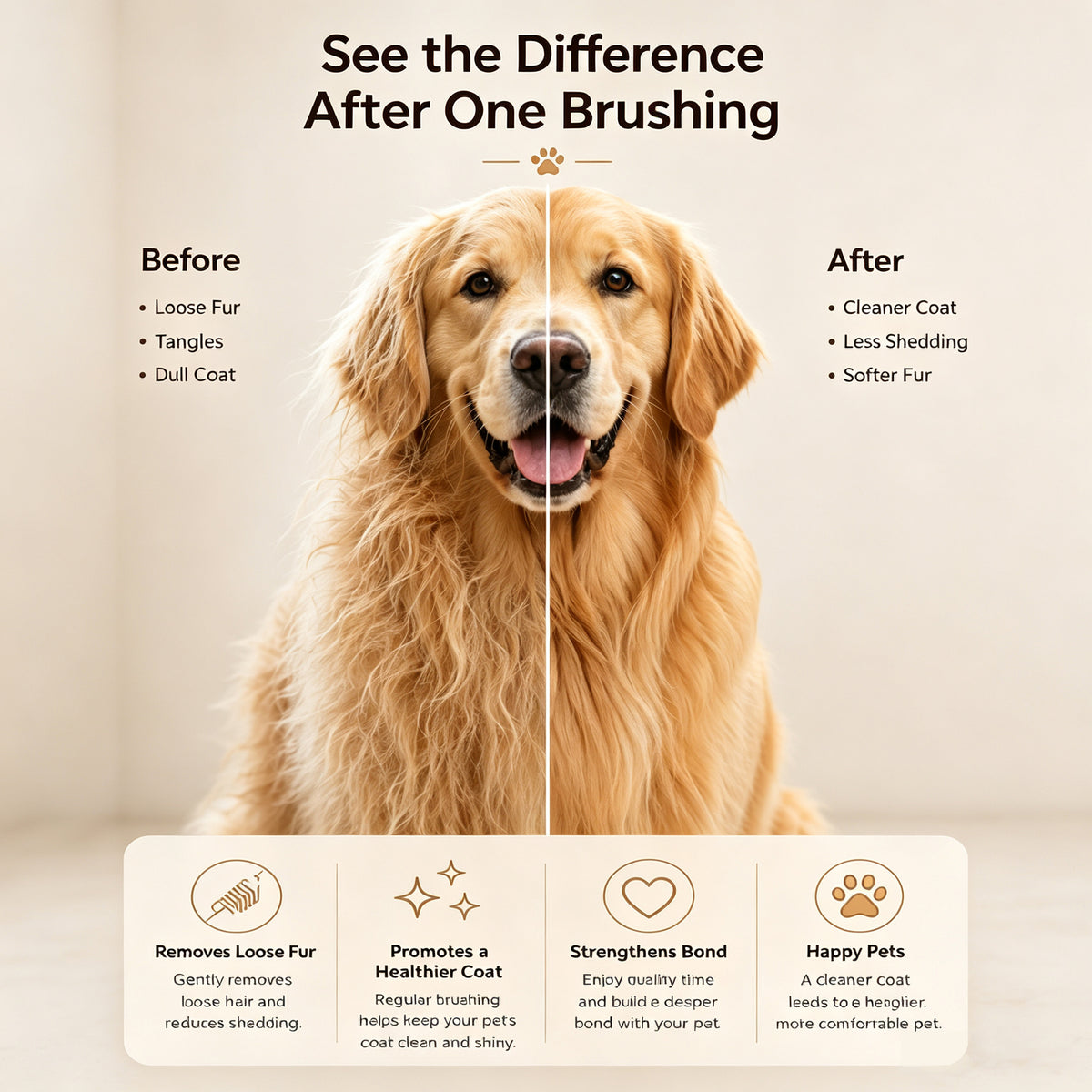 One-Click Self-Cleaning Slicker Brush for Cats &amp; Dogs – Stainless Steel Pins, White – view 10