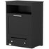 Pet Feeder Storage Cabinet with Pull-Out Bowl Drawer, Shelf & Leash Hooks, Black – view 9