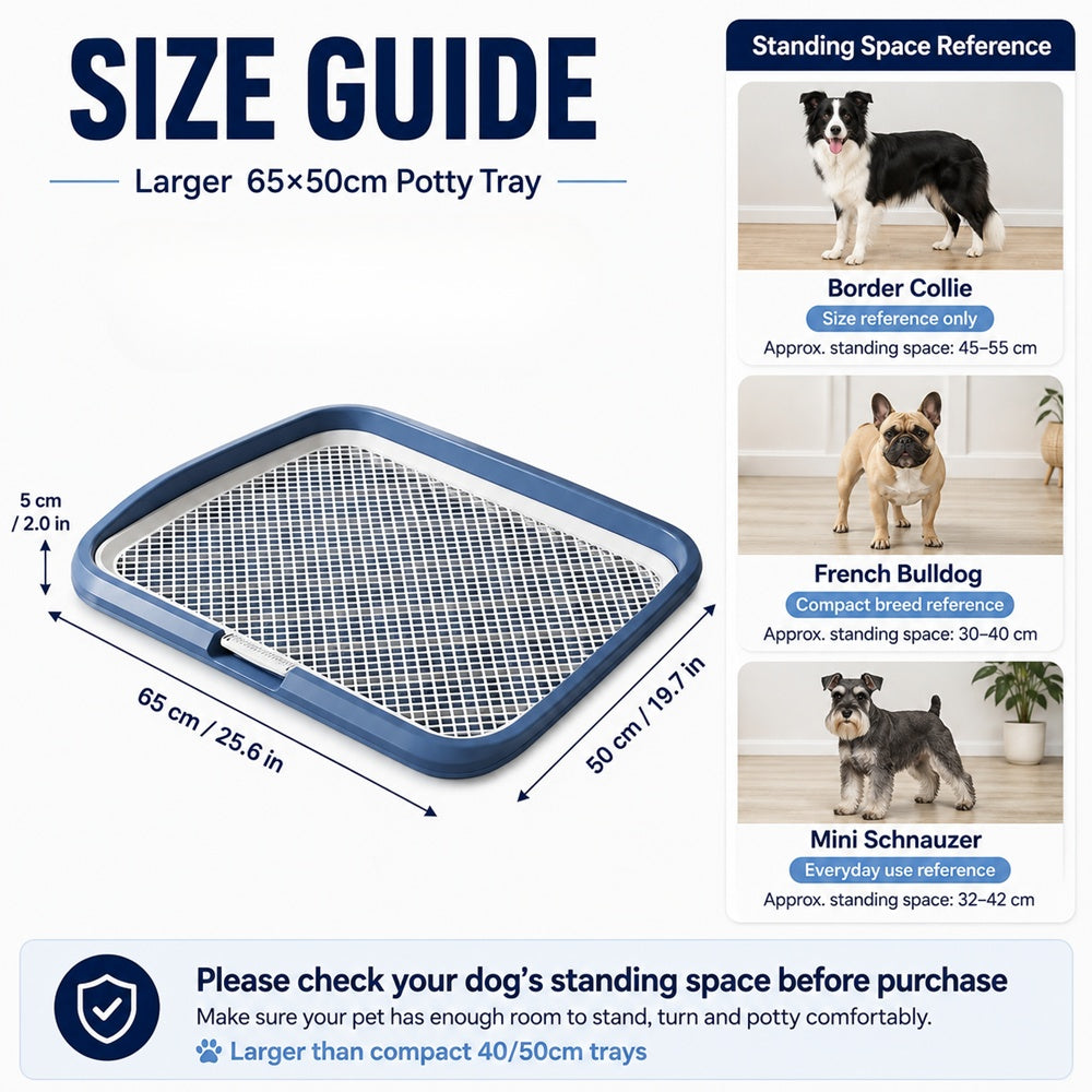 Dog Potty Tray with Removable Mesh Grate – Leak-Proof Indoor Dog Toilet, 25.6 x 19.7 in – view 9