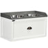 Elevated Dog Feeding Station with Sliding Storage Drawer – 2 Stainless Steel Bowls, White – view 9