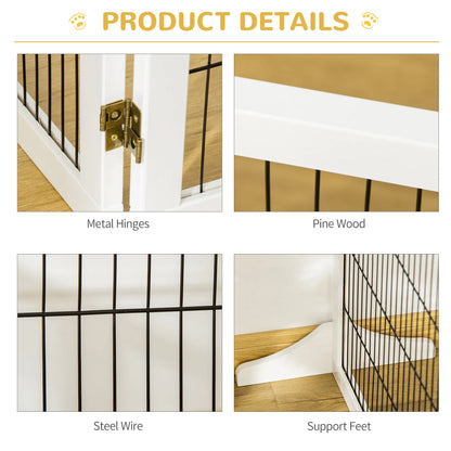 6-Panel Foldable Wooden Pet Gate &amp; Playpen – White, 27.6 in High – view 6