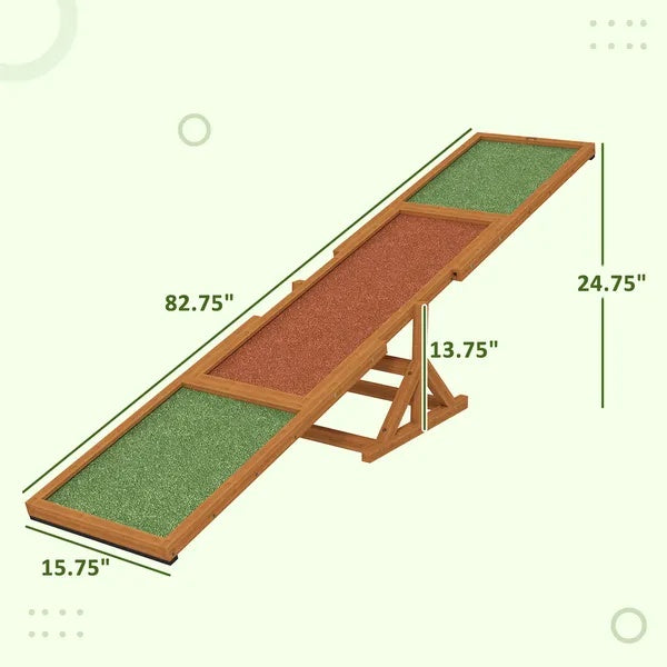 Wooden Dog Agility Seesaw for Training and Exercise, Anti-Slip Surface, 82.7 in Long – view 6