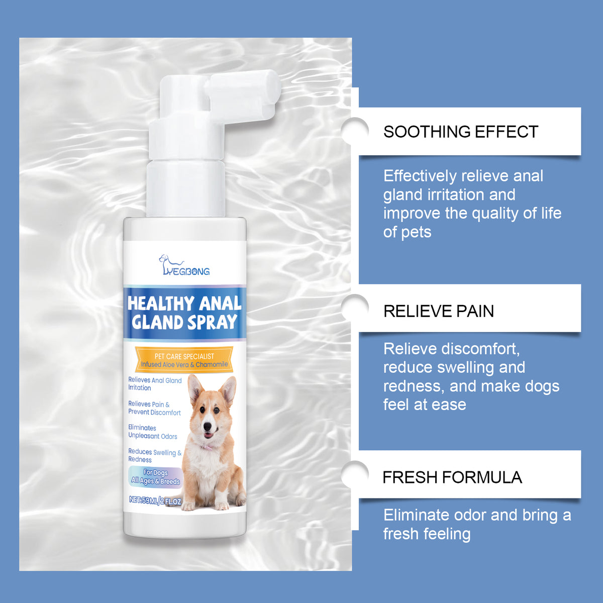 Dog Anal Gland Care Spray – Odor Control &amp; Soothing Hygiene Spray, All Breeds – view 3