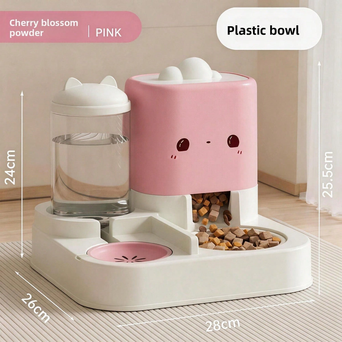 2-in-1 Gravity Pet Feeder and Water Dispenser – 2300 ml Food &amp; 1000 ml Water, Green – view 2