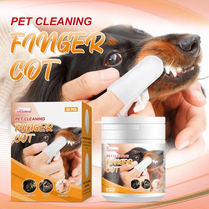 Pet Cleaning Finger Wipes for Dogs and Cats – 50 Count Jar for Teeth, Eye Area and Ears – view 2