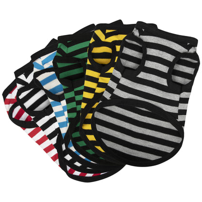 Striped Cotton Dog Vest, Thin Summer Tank Top for Dogs in 6 Colors