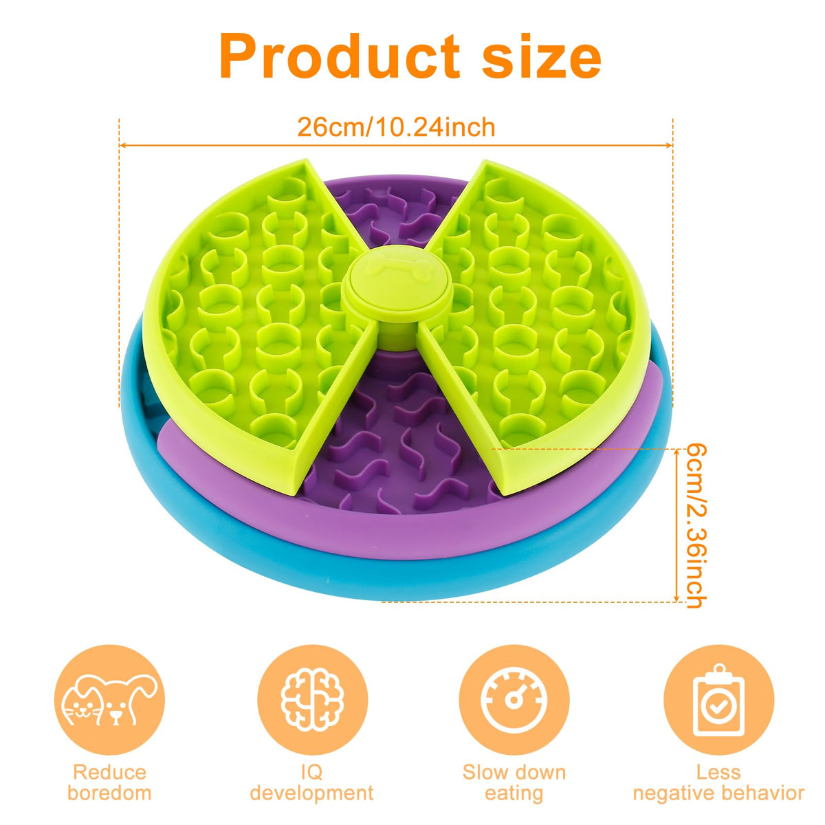3-in-1 Rotating Dog Slow Feeder and Lick Mat – Holds 2 Cups, for Medium &amp; Large Dogs, Green – view 8