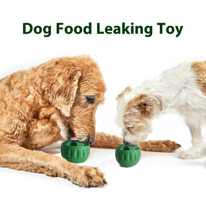 Silicone Slow Feeder Dog Ball &amp; Treat Tray – Food Dispensing Chew Toy in Green or Orange