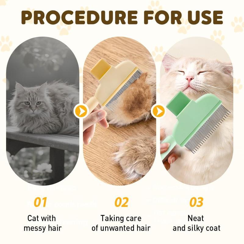 Self-Cleaning Pet Dematting Comb for Long-Haired Cats &amp; Dogs – Knot and Loose Hair Remover – view 4