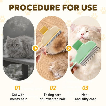 Self-Cleaning Pet Dematting Comb for Long-Haired Cats &amp; Dogs – Knot and Loose Hair Remover – view 4