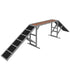 Wooden Dog Agility Ramp with Safety Bars and Anti-Slip Surface, 35° Slope, Gray