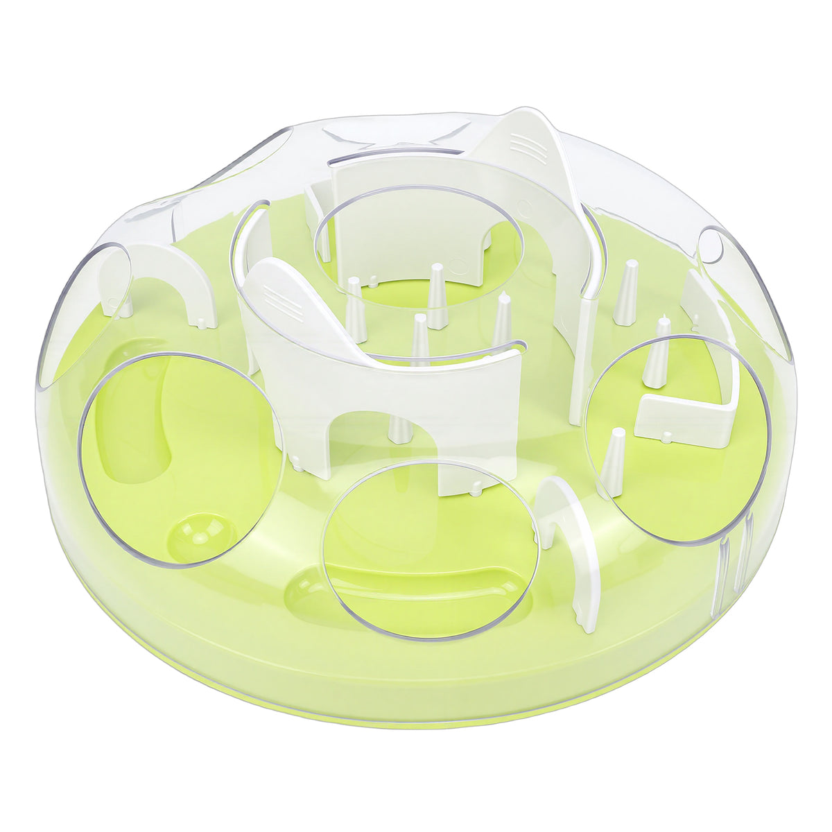 Interactive Cat Puzzle Feeder – Food-Hiding Enrichment Toy with Adjustable Outlet, Green – view 3