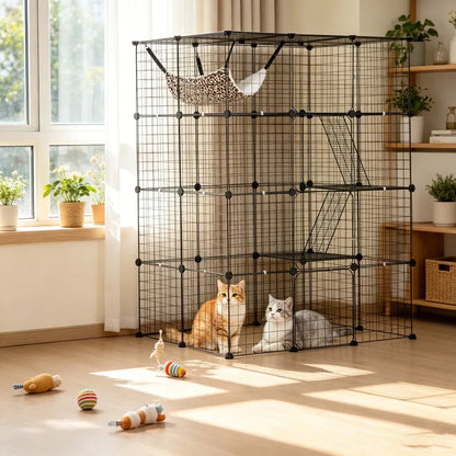 4-Tier Large Cat Cage – 41 x 28 x 55 in, Indoor/Outdoor Cat Enclosure – view 7